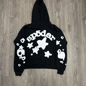 Kids Black Hoodie with Star Design